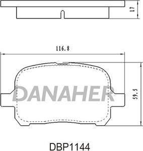 Danaher DBP1144 - Kit pastiglie freno, Freno a disco autozon.pro