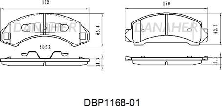 Danaher DBP1168-01 - Kit pastiglie freno, Freno a disco autozon.pro