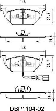 Danaher DBP1104-02 - Kit pastiglie freno, Freno a disco autozon.pro