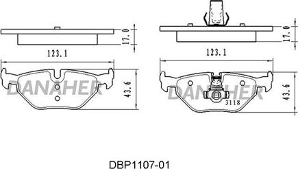 Danaher DBP1107-01 - Kit pastiglie freno, Freno a disco autozon.pro