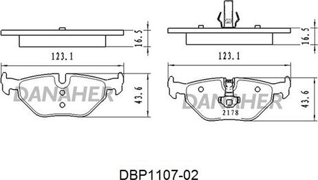 Danaher DBP1107-02 - Kit pastiglie freno, Freno a disco autozon.pro