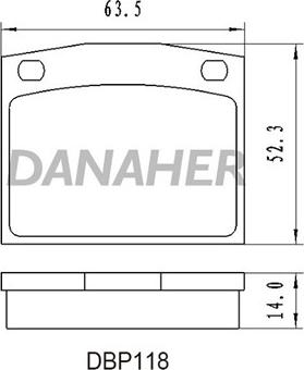 Danaher DBP118 - Kit pastiglie freno, Freno a disco autozon.pro