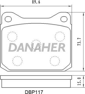 Danaher DBP117 - Kit pastiglie freno, Freno a disco autozon.pro