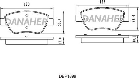 Danaher DBP1899 - Kit pastiglie freno, Freno a disco autozon.pro