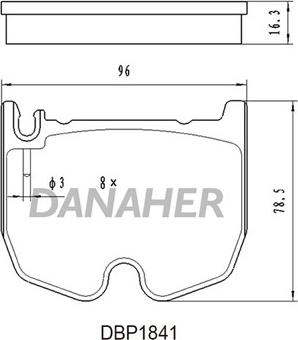 Danaher DBP1841 - Kit pastiglie freno, Freno a disco autozon.pro