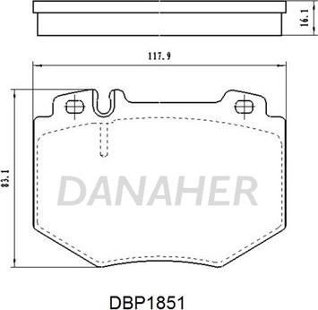 Danaher DBP1851 - Kit pastiglie freno, Freno a disco autozon.pro