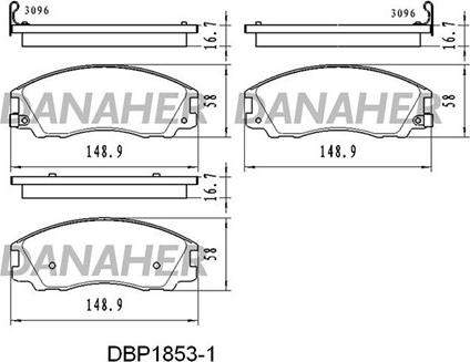 Danaher DBP1853/1 - Kit pastiglie freno, Freno a disco autozon.pro