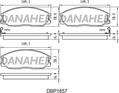 Danaher DBP1857 - Kit pastiglie freno, Freno a disco autozon.pro