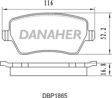 Danaher DBP1865 - Kit pastiglie freno, Freno a disco autozon.pro