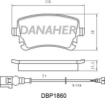 Danaher DBP1860 - Kit pastiglie freno, Freno a disco autozon.pro