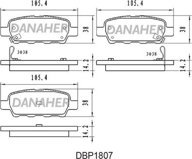 Danaher DBP1807 - Kit pastiglie freno, Freno a disco autozon.pro