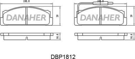 Danaher DBP1812 - Kit pastiglie freno, Freno a disco autozon.pro