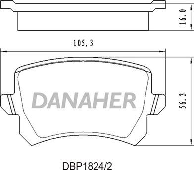 Danaher DBP1824/2 - Kit pastiglie freno, Freno a disco autozon.pro