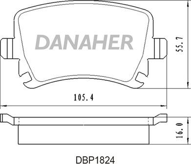 Danaher DBP1824 - Kit pastiglie freno, Freno a disco autozon.pro