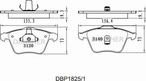 Danaher DBP1825/1 - Kit pastiglie freno, Freno a disco autozon.pro