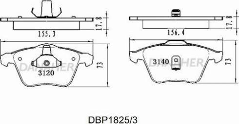 Danaher DBP1825/3 - Kit pastiglie freno, Freno a disco autozon.pro