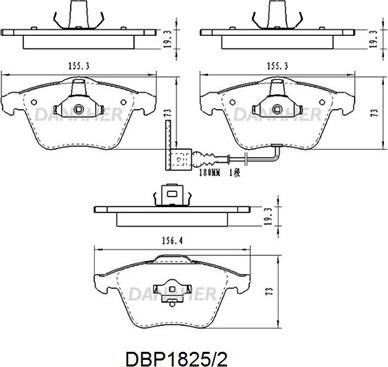 Danaher DBP1825/2 - Kit pastiglie freno, Freno a disco autozon.pro