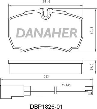 Danaher DBP1826-01 - Kit pastiglie freno, Freno a disco autozon.pro