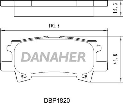 Danaher DBP1820 - Kit pastiglie freno, Freno a disco autozon.pro