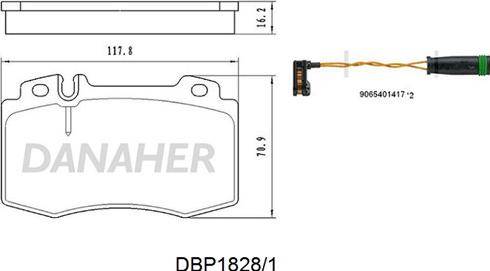 Danaher DBP1828/1 - Kit pastiglie freno, Freno a disco autozon.pro