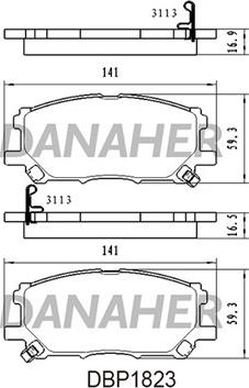 Danaher DBP1823 - Kit pastiglie freno, Freno a disco autozon.pro