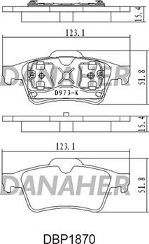 Danaher DBP1870 - Kit pastiglie freno, Freno a disco autozon.pro