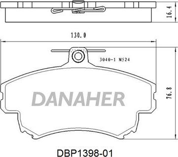 Danaher DBP1398-01 - Kit pastiglie freno, Freno a disco autozon.pro