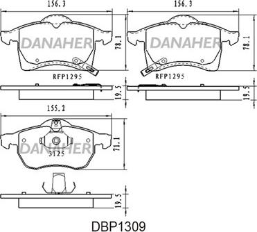 Danaher DBP1309 - Kit pastiglie freno, Freno a disco autozon.pro