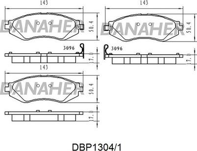 Danaher DBP1304/1 - Kit pastiglie freno, Freno a disco autozon.pro