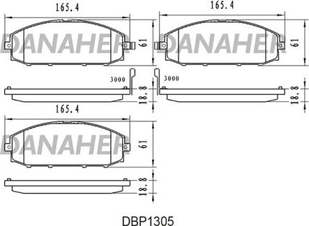 Danaher DBP1305 - Kit pastiglie freno, Freno a disco autozon.pro