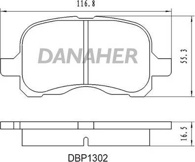 Danaher DBP1302 - Kit pastiglie freno, Freno a disco autozon.pro