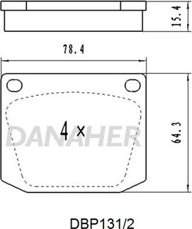 Danaher DBP131/2 - Kit pastiglie freno, Freno a disco autozon.pro