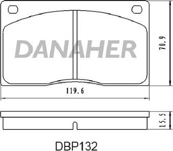 Danaher DBP132 - Kit pastiglie freno, Freno a disco autozon.pro