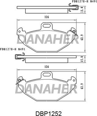 Danaher DBP1252 - Kit pastiglie freno, Freno a disco autozon.pro