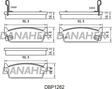 Danaher DBP1262 - Kit pastiglie freno, Freno a disco autozon.pro