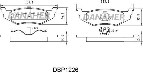 Danaher DBP1226 - Kit pastiglie freno, Freno a disco autozon.pro