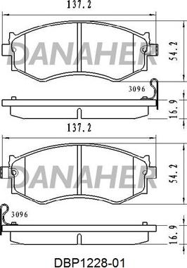 Danaher DBP1228-01 - Kit pastiglie freno, Freno a disco autozon.pro