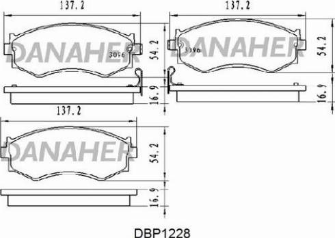 Danaher DBP1228 - Kit pastiglie freno, Freno a disco autozon.pro