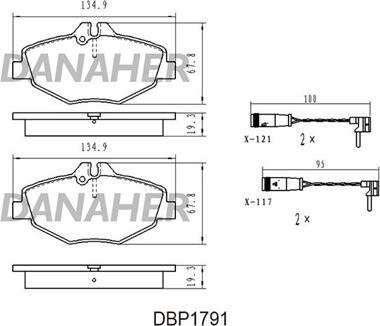 Danaher DBP179/1 - Kit pastiglie freno, Freno a disco autozon.pro