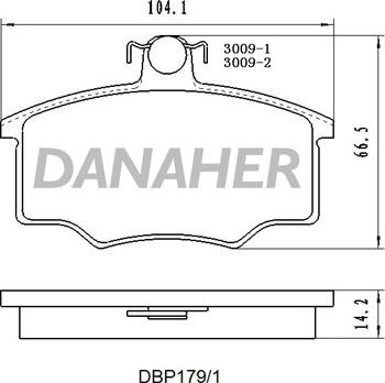 Danaher DBP179/1 - Kit pastiglie freno, Freno a disco autozon.pro