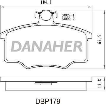 Danaher DBP179 - Kit pastiglie freno, Freno a disco autozon.pro