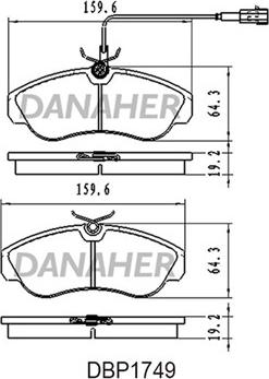 Danaher DBP1749 - Kit pastiglie freno, Freno a disco autozon.pro