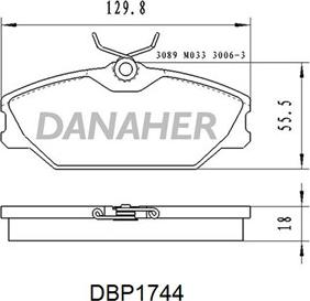 Danaher DBP1744 - Kit pastiglie freno, Freno a disco autozon.pro