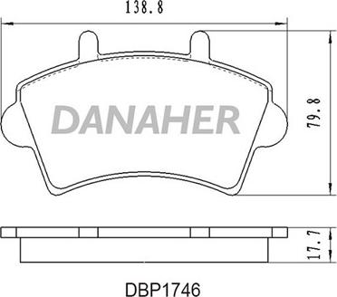 Danaher DBP1746 - Kit pastiglie freno, Freno a disco autozon.pro