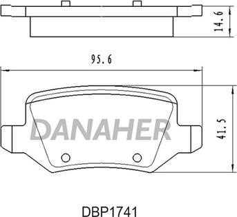 Danaher DBP1741 - Kit pastiglie freno, Freno a disco autozon.pro