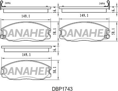 Danaher DBP1743 - Kit pastiglie freno, Freno a disco autozon.pro