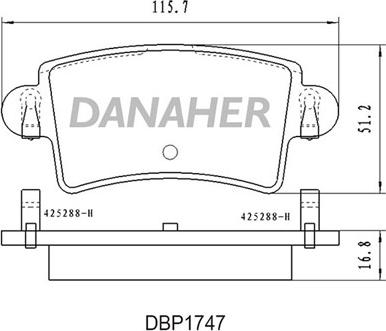 Danaher DBP1747 - Kit pastiglie freno, Freno a disco autozon.pro