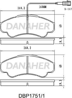 Danaher DBP1751/1 - Kit pastiglie freno, Freno a disco autozon.pro