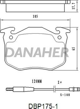 Danaher DBP175/1 - Kit pastiglie freno, Freno a disco autozon.pro