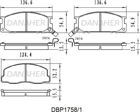 Danaher DBP1758/1 - Kit pastiglie freno, Freno a disco autozon.pro